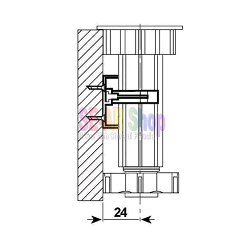 GANCIO IN PLASTICA/METALLO interasse 30mm PER ZOCCOLETTO