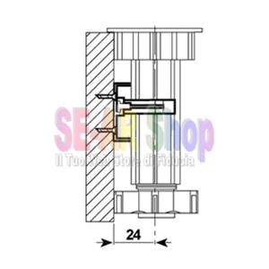 GANCIO IN PLASTICA/METALLO interasse 30mm PER ZOCCOLETTO
