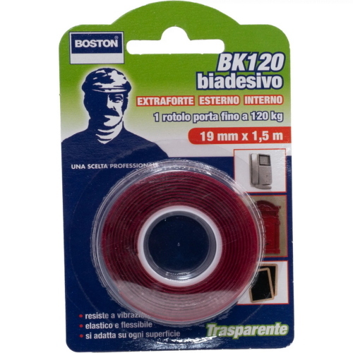NASTRO BIADESIVO EXTRAFORTE 19MM X 1.5MT