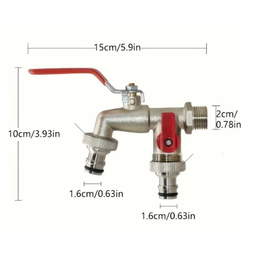RUBINETTO A DUE VIE CON FILETTO 3/4" + RACCORDO RAPIDO