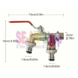RUBINETTO A DUE VIE CON FILETTO 3/4" + RACCORDO RAPIDO