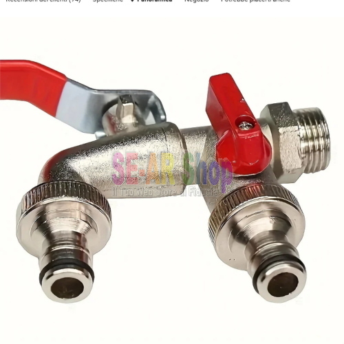 RUBINETTO A DUE VIE CON FILETTO 3/4" + RACCORDO RAPIDO