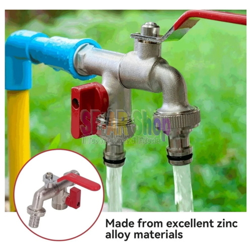 RUBINETTO A DUE VIE CON FILETTO 3/4" + RACCORDO RAPIDO